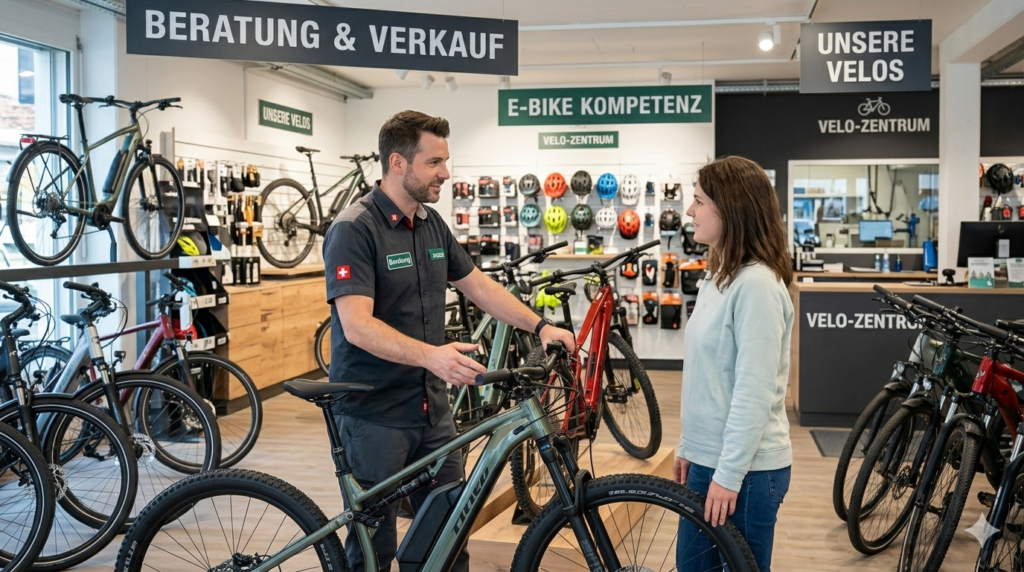 Ein Verkäufer beratet eine Kundin